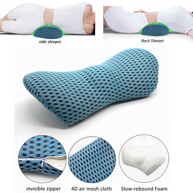 “Lumbar Support Pillow – Side Sleepers, Pregnancy, Hip & Sciatica Pain Relief, Car & Chair Cushion”