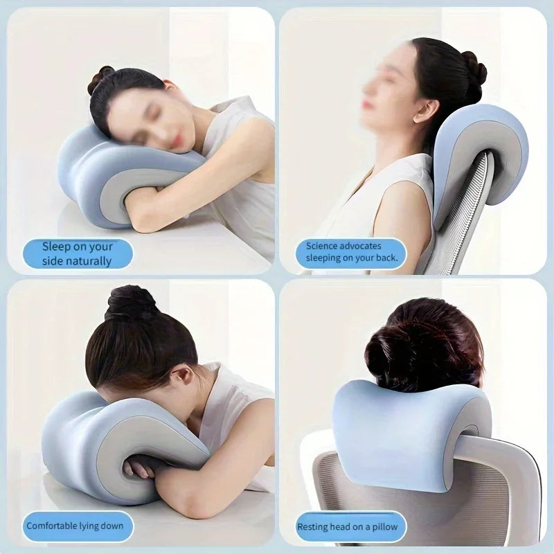 “Ergonomic Neck & Nap Pillow – Portable Adjustable Support for Office & Travel”